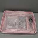 Pink 3 Tier Rolling Cart Metal With Lockable Wheels, Three Tier Utility Cart On Wheels, Sturdy Craft Cart Organizer for Teacher, Storage Roller Trolly for Baby Diaper, Art, Craft, Nail, Lash, Makeup