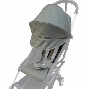 Stroller Replacement Set Compatible with Babyzen YOYO/YOYO+/ YOYO2/Stokke YOYO3, 6+ Color Pack, Thickened Seat Cushion and Extendable Canopy, Water-Repellent Breathable Fabric (Olive)