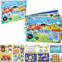 Quiet Book for Toddlers, Early Learning Montessori Interactive Toys for Kids, Autism Sensory Educational Toy Preschool Activity Binder Busy Book for Develop Learning Skills (Transportation) (Traffic)