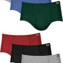 Hanes Men's Underwear Briefs, Mid-Rise, Moisture-Wicking, 6-Pack (Large)
