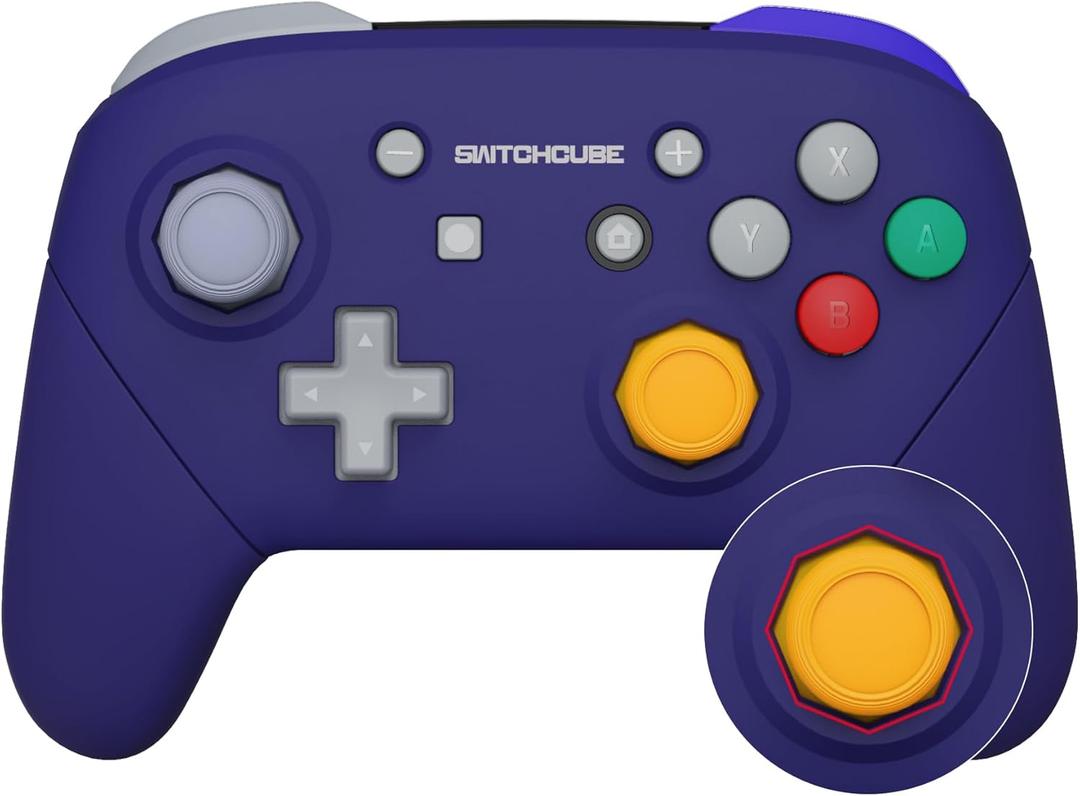 EXtremeRate Classic SwitchCube Style Faceplate Backplate Handles Cover, Octagonal Gated Sticks Design DIY Replacement Grip Housing Shell for Nintendo Switch Pro Controller - Controller NOT Included