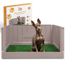 Pup en Suite Potty - Dog Toilet/Pee Pad Tray with Four Walls + Turf Patch - Indoor Potty Tray for Potty Training & Lazy Days - Easy to Build Pee Pad Holder Dog Litter Box Indoor