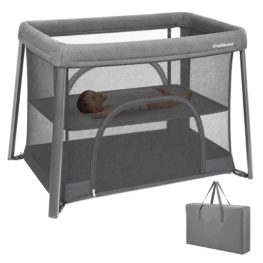 Travel Pack and Play with Bassinet, Portable Playpen for Baby
