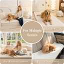 MEETSKY Couch Cover for 2 Cushion Couch Sofa, Non-Slip Couch Cover for Dog Washable Sofa Protector Pet Friendly Dog Mats for Couches Soft Furniture Covers, 27.6" x 70.9", Cream