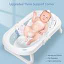 Colorlife Baby Bath Seat Support Net Infant Bathing Seat Support Mat, Adjustable Comfortable Non-Slip Three-Pointed Baby Shower Net Bathtub Sit Up Mesh for Newborn 0-12 Months-White(No Bathtub)