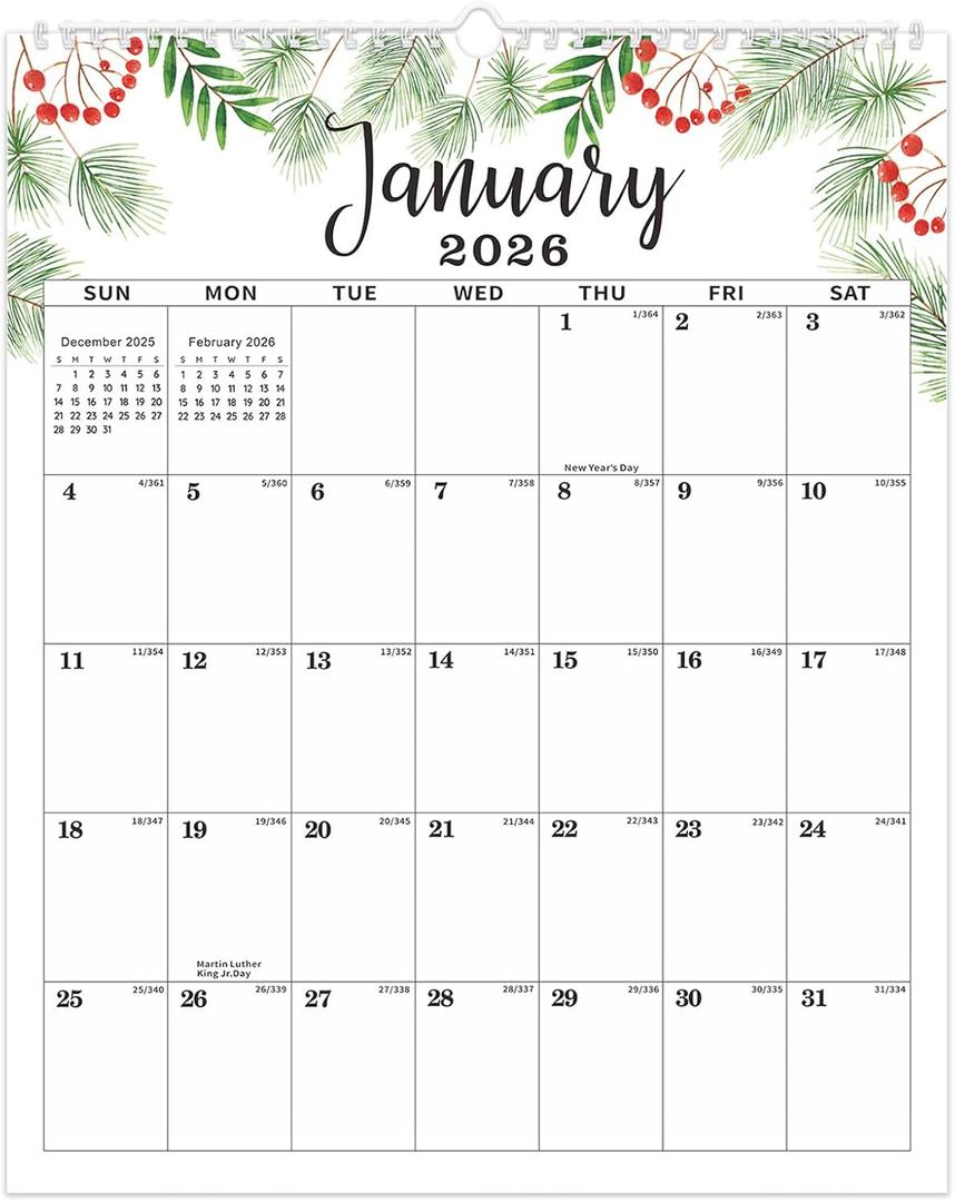 2026 Wall Calendar, 18 Months Calendar, Jan. 2026 - June 2027, 11.8' x 14.6'', Desk Calendar 2026 with Large Blocks, Twin-Wire Binding, Ideal 2026 Calendar for Home, Office, Classroom, or Business Planning