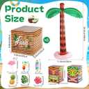 15 Pcs Inflatable Palm Tree Paper Box Decoration Blow up Palm Tree Tiki Totem Boxes Set Hawaiian Tropical Party Ornaments Summer Luau Aloha Party Supplies for Pool Beach Ocean Jungle Parties Decor