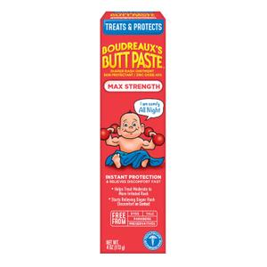 Boudreauxs Butt Paste Max Strength Diaper Rash Cream for Baby, Ointment With Zinc Oxide, 4 oz Tube