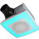 Broan-NuTone ChromaComfort Bathroom Exhaust Fan with Bluetooth Speaker, Powerful 110CFM/1.5 Sones, 24-color LED Light, SPK110RGBL, Wall Switch, Standard