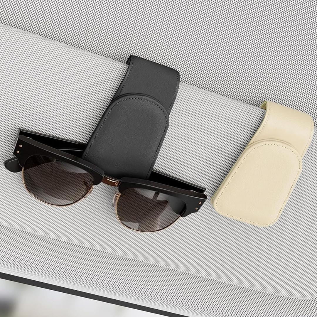 Sunglass Clip for Car Visor, 2 Pcs Sunglass Holder for Car, Magnetic Visor Sunglasses Holder Clip, Sunglasses Holder for Car, Car Sunglass Holder for Sunglasses, Card, Ticket