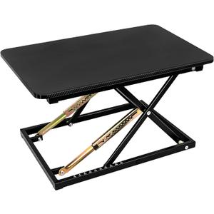 Standing Desk Converter, Height Adjustable Sit Stand Desk Converter, Fully Assembled Monitor Desk Riser for Standing or Sitting, Black, Pattern, 23.6" x 15.75"