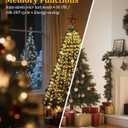 Christmas Tree Lights, 400 LED Christmas Lights with 8 Light Modes & Memory Function, 6.6FT x 16 Lines Outdoor Christmas Light with Timing Function for Christmas Decorations - Warm White