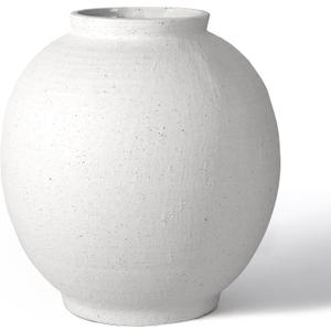 White Ceramic Large Vase - 11 Inch Round Modern Ceramic Vases,Tall Vase for Decor Living Room Table Decor and Festive Home Interiors