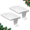 HMASYO Christmas Stocking Holders for Mantle Set of 4, White Heavy Duty Iron Stocking Hangers Base, Low Profile Weighted Stocking Holder Hooks for Fireplace Tabletop Shelf Christmas Decoration