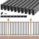50 Pack 32.25" Hollow Aluminum Deck Balusters with Screws, Metal Balusters for Deck Railing Rectangular Spindles for Outdoor Porch Balusters, Matte Black, Includes Installation Spacing Guide
