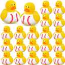 Deekin Rubber Ducks 2 Inch Bulk Sport Party Favors for Team Events Decorations Birthday Party Supplies Club Player Gift(24 Pcs, Baseball White)