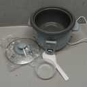 GreenLife Rice Cooker with Removable PFAS-Free Nonstick Pot, 3-Cups Uncooked/6-Cups Cooked, One-Switch Design, Auto Keep Warm Function, Soup, Grains, Oatmeal, Wood Handle, Blue