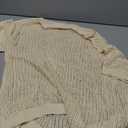 Short Sleeve Crochet Sweater Casual Beach Cover up Off Shoulder Summer Tops Loose Hollow Out Knit Tops Crewneck Pullover (Beige, L)