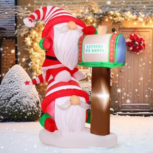 COMIN 6 FT Christmas Inflatables Gnomes Outdoor Decorations Inflatable Blow ups with Built-in LEDs for Yard Party Lawn Decor