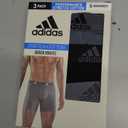 adidas Men's Performance Stretch Cotton Boxer Briefs 3-Pack, Soft Underwear, Superior Comfort (Onix Grey/Black/Grey)