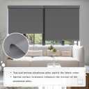 SUNOFF Cordless Blackout Roller Shades Blinds for Windows Free-Stop,Pull Down Room Darkening with Valance,Thermal Insulated Woven Fabric Window Door Blinds for Home,Office,Grey 30.5" W x 72" H
