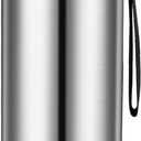Insulated vacuum Thermo Bottle 1000ml/33.8oz with cup Stainless steel coffee bottles for hot and cold drink water flask (Silver,1000ml)