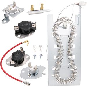 Dryer Heating Element Kit Replaces For Whirlpool Model WED7500GC0 WED7120HW1 WED7500GW0 WED7120HW0 WED75HEFW1 WED9150WW0 WED9050XW0 WED92HEFW1 GEW9200LW1 GEW9250PL1 GEQ9800PW1 GEW9200LW0