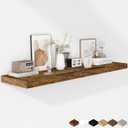 Fun Memories Floating Shelves - 12 Inch Rustic Wooden Wall Shelves - Extra Deeper & Thicker Wall Mounted Storage Shelf for Living Room, Kitchen, Farmhouse - 48" W x 12" D x 1.8" H - Brown
