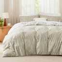 Bedsure Twin/Twin XL Comforter Set - Linen Bed Set, 2 Pieces Cute Floral Bedding, 1 Soft Reversible Botanical Flowers Comforter and 1 Pillow Sham