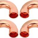 PATIKIL 1/2 Inch ID Copper Pipe Fittings, 4 Pcs 180 Degree Return Bend Copper Pipe Sweat Welding Solder Connection for HVAC Air Conditioning Hydraulic