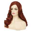 Swiking Long Red Brown Curly Wig for Women Vintage Finger Wavy Wigs Natural Looking Cosplay Daily Wear Wig