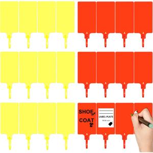 Youyole 200 Pieces Plastic Tags Waterproof Plastic Seal Shipping Tags Logistics Use Big Sign Tie Large Label Tie 250 mm Total Length (Red, Yellow, 2.28 x 3.94 Inches)