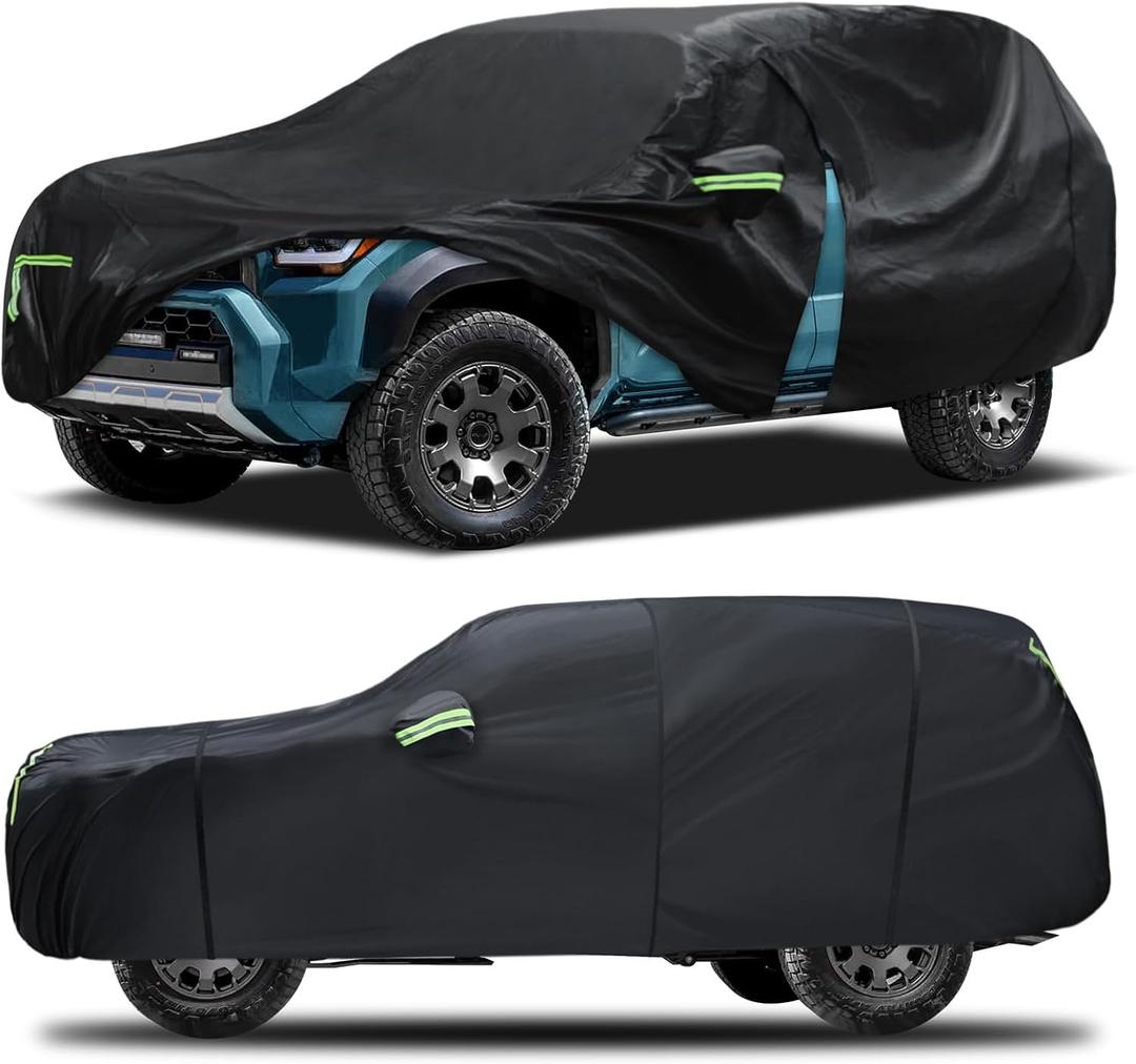 Car Cover Custom Fit for Toyota 4Runner 1995-2025,6 Layers Truck Cover Waterproof All Weather for Automobiles, Outdoor Full Exterior Cover, Rain, Sun, Wind Protection, Black