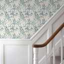 Ismoon Peel and Stick Wallpaper White and Green Stick on Wallpaper 17.3x78.7in Tropical Jungle Botanical Palm Leaf Contact Paper Removable Self Adhesive Wall Paper for Bedroom, Off White