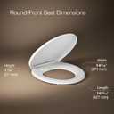 KOHLER K-27332-0 Glissade ReadyLatch Quiet Close Round Toilet Seat, White, Grip-Tight Hardware, Quiet Close Lid Prevents Slamming