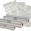 Nesco VS-07V Vacuum Sealer Bag Variety Pack, Bag/Roll Combo, Clear