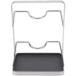 OVAQUIXI Pot Lid Holder, 2 in 1 Stainless Steel Kitchen Organizer for Pot Lids and Utensils for Countertop Storage (2 Tier)