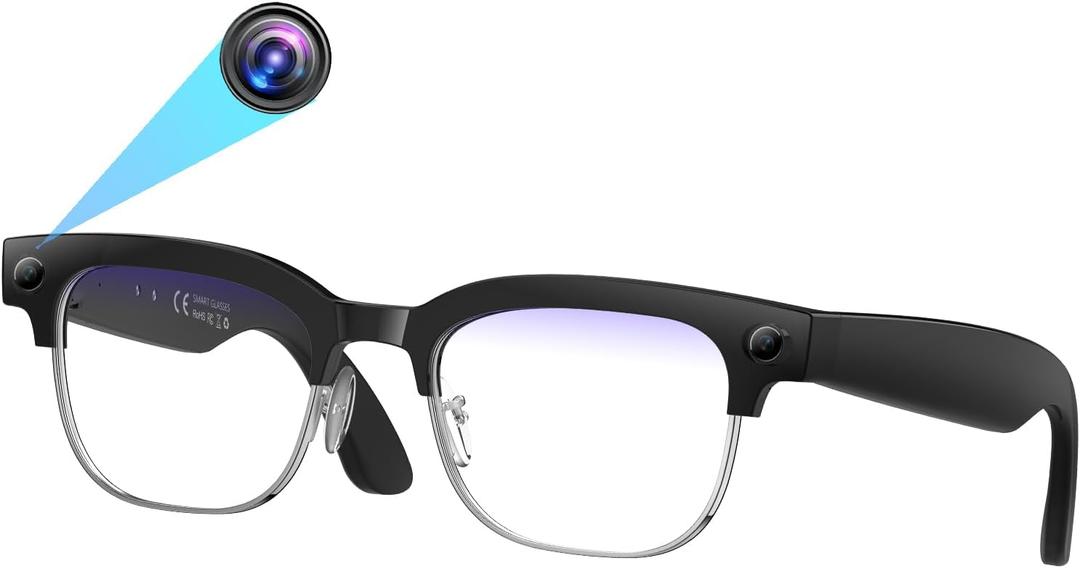 Al Smart Glasses with Camera,8MP 1080P HD Video Recording with Bluetooth, Real-TimeTranslation (W630-800W Carema Glasses)