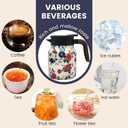 Vintage Pattern Coffee Carafes, 35 Oz/1 Liter - Hot and Cold with Infuser, Perfect for Parties/Home Use (Plum Flower)
