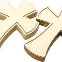 12 Pack 12 Inch Wooden Unfinished Cross Dome Shaped Blank Wood Layered Framed Cross for DIY Crafts