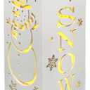 Christmas Decorations for Home LED Lighted Christmas Snowman Decor with Timer Hollow Out Farmhouse Wooden Table Sign Vintage Holiday Xmas Party Winter Tiered Tray Signs