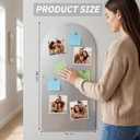 Therwen 30'' x 15'' Magnet Board for Wall Frameless Steel Magnet Bulletin Boards Dry Erase Silver Metallic Magnetic Display Board with Self Adhesive Hook and Loop Strips for Office Home