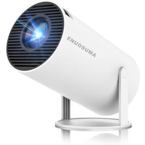 Mini Projector, Support 4K 1080P Portable Projector with Dual Band WIFI6 5G Wireless 5.2 Bluetooth Android 11, 200 ANSI Lumens, 180 Rotatable, Auto Keystone Correction,35"-130" Screen Video Projector (White)