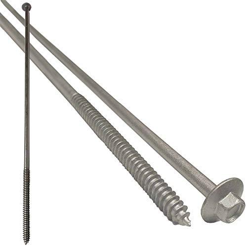 Hex Head Structural Screw - Great for Outdoor Landscape use - Coarse Thread for Secure Hold - Rust Resistant Screw - 1/4×10, 4 pcs