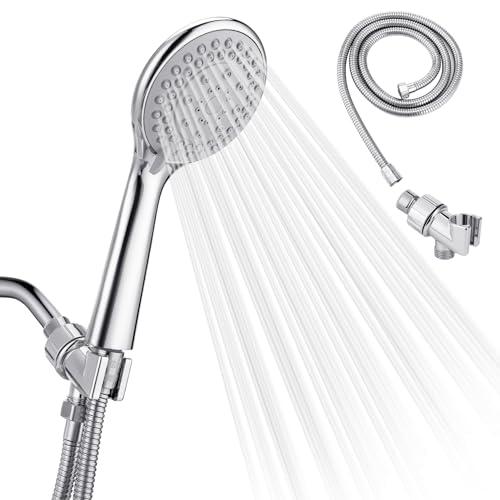 Detachable Handheld Shower Head with Hose - High pressure 5 Functions Showerheads Hand Held Shower Heads,Extra Long 4.7 ft. Stainless Steel Hose and Holder