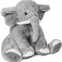JellyMallow Elephant Weighted Stuffed Animals 5 lbs 16 inches Gray, Large Weighted Elephant Plushie Cuddly Pillow Gift for Kids & Adults