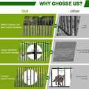 10 Panels No Dig Decorative Garden Fence with Gate - 32in H x 22.5ft L, Reinforced Square Tube Rustproof Tall Animal Barrier for Dogs & Rabbits, Outdoor Yard Border Fencing