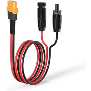 ELFCULB 10AWG 6FT XT60 Solar Cable 2 6 10 25 35 50 75 100FT XT60 Extension Cable Solar Panel Connector to XT60 Connector for Portable Power Station (6FT)