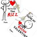 Valentines Day Gifts for Kids - 24 Pack Keychains with Slang Kids Valentine's Day Cards, Teen Tween School Valentines, Boys Valentines, Funny Valentine Card