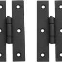 Renovators Supply Manufacturing Black H Flush Hinge 3 Inches Long Wrought Iron Kitchen Cabinet Door H Flush Mount Black Rust Resistant Powder Coated Colonial H Hinges with Mounting Hardware Pack of 2